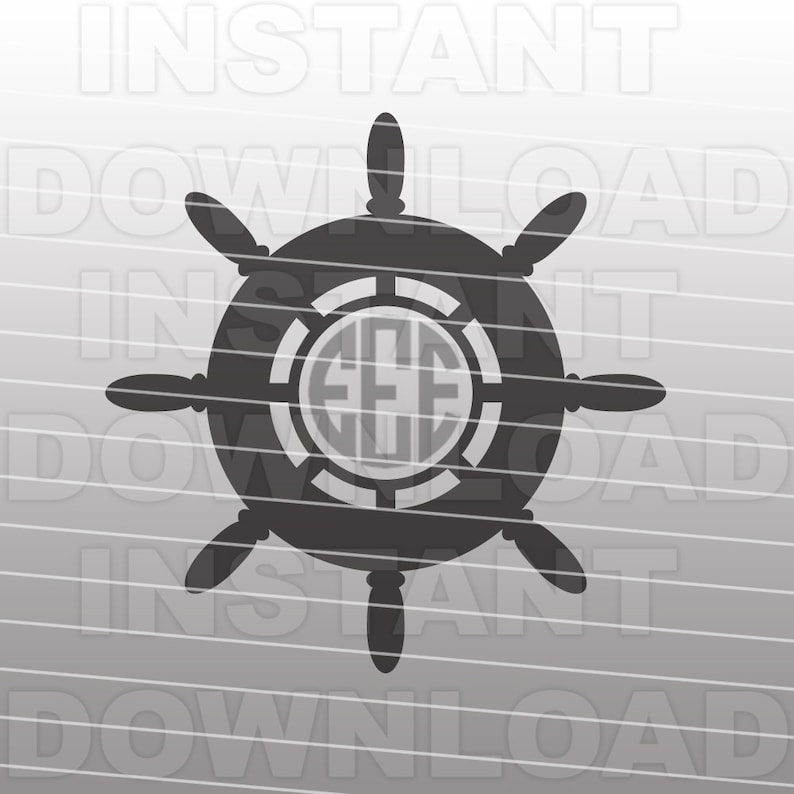 Download Ships Wheel SVG FileNautical SVG FileBoating Monogram | Etsy