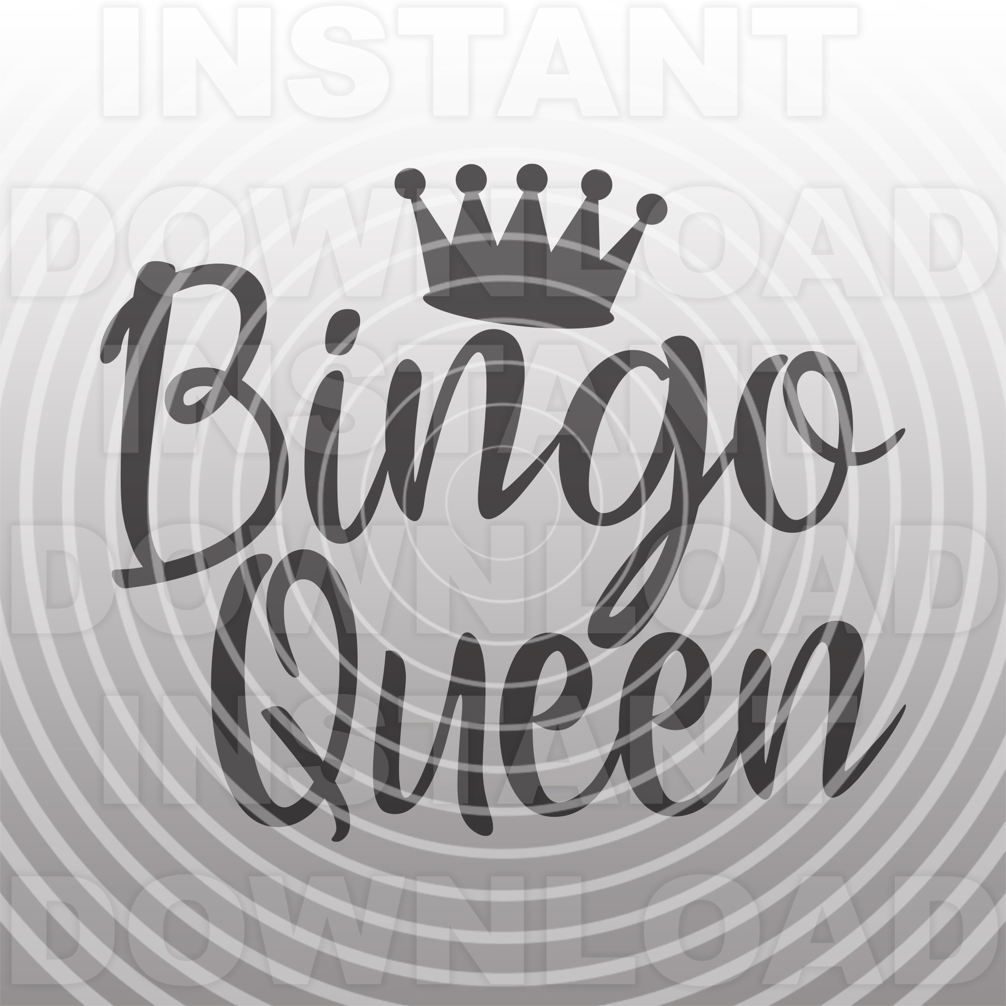 Bingo Queen SVG Filegambling Svgbingo Night Svg vectorart Etsy