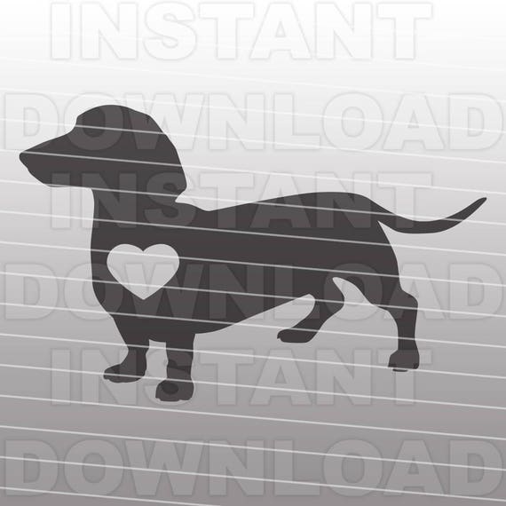Daschund Heart SVG,Weiner Dog Heart SVG File-Cutting Template-Vector Clip Art for Commercial/Personal Use-Cricut,Cameo,Silhouette,Cut File