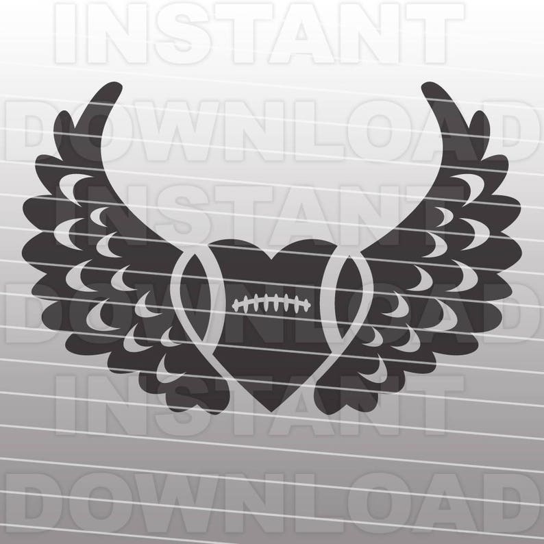 Download Football Heart with Wings SVG File Cutting Template-Clip ...