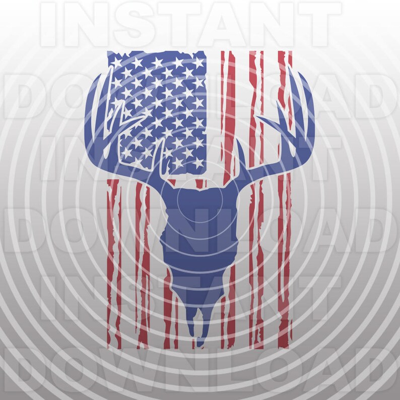 Download Patriotic Deer Skull SVG FileDistressed USA Flag ...