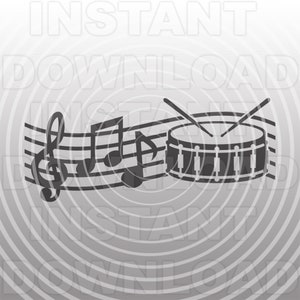 Kleine Trommel SVG Datei, Musik Noten SVG, Blaskapelle SVG, Musikinstrument svg - kommerzielle/persönliche Nutzung- Cricut, Silhouette, Vinyl Aufkleber