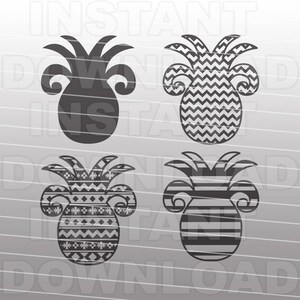 Fichier SVG ananas, Funky ananas svg, svg ananas à motifs -Commercial & Personal Use- Vector Art svg pour Cricut, Silhouette Cameo, Vinyl