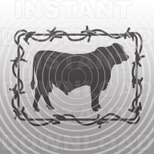 Fichier SVG Brangus Bull en fil de fer barbelé, bétail Brangus Show, SVG animaux de ferme - Clipart vectoriel usage commercial et personnel - Cricut, camée Silhouette