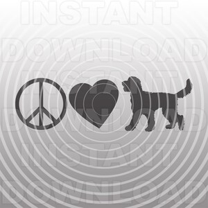 Frieden Liebe Goldendoodle Labradoodle SVG-Datei-Vector Art kommerziellen und persönlichen Gebrauch- Cricut,Cameo,Silhouette,Cut File,Vinyl Aufkleber,Vinyl Cut