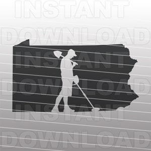 Metal Detecting SVG File,Metal Detector SVG,Pennsylvania Metal Detector svg -Commercial/Personal Use- Cricut,Silhouette Cameo,Vinyl Decal