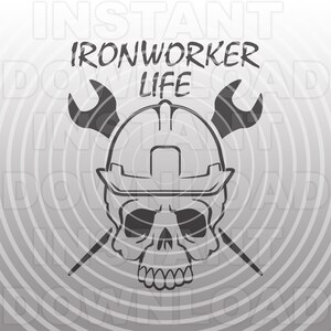Fichier SVG Union Ironworker vie tête de mort, Union Riggers SVG - Art vectoriel Commercial et usage personnel - Cricut, camée Silhouette, vinyle découpé, sticker vinyle