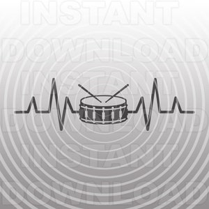 Heartbeat Snare Drum SVG File,Marching Band SVG,Drummer svg,Drumming svg,Vinyl Cut svg -Vector Art Commercial/Personal Use-Cricut,Silhouette