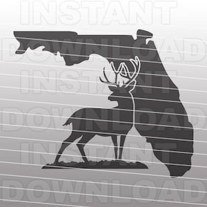 Florida Hirsch Jagd SVG-Datei, Hirsch Jäger SVG-Datei, Big Buck SVG-Vektor-ClipArt für kommerziellen und persönlichen Gebrauch-Cricut,Silhouette,Cameo,htv