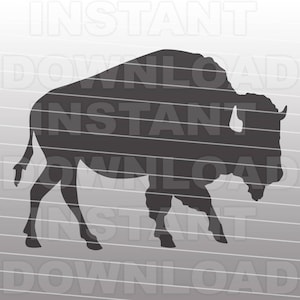 Buffalo SVG File - Bison SVG File - Western SVG - Vector Clip Art for Commercial & Personal Use - Cricut Cut, Silhouette Cameo, Vinyl Cut