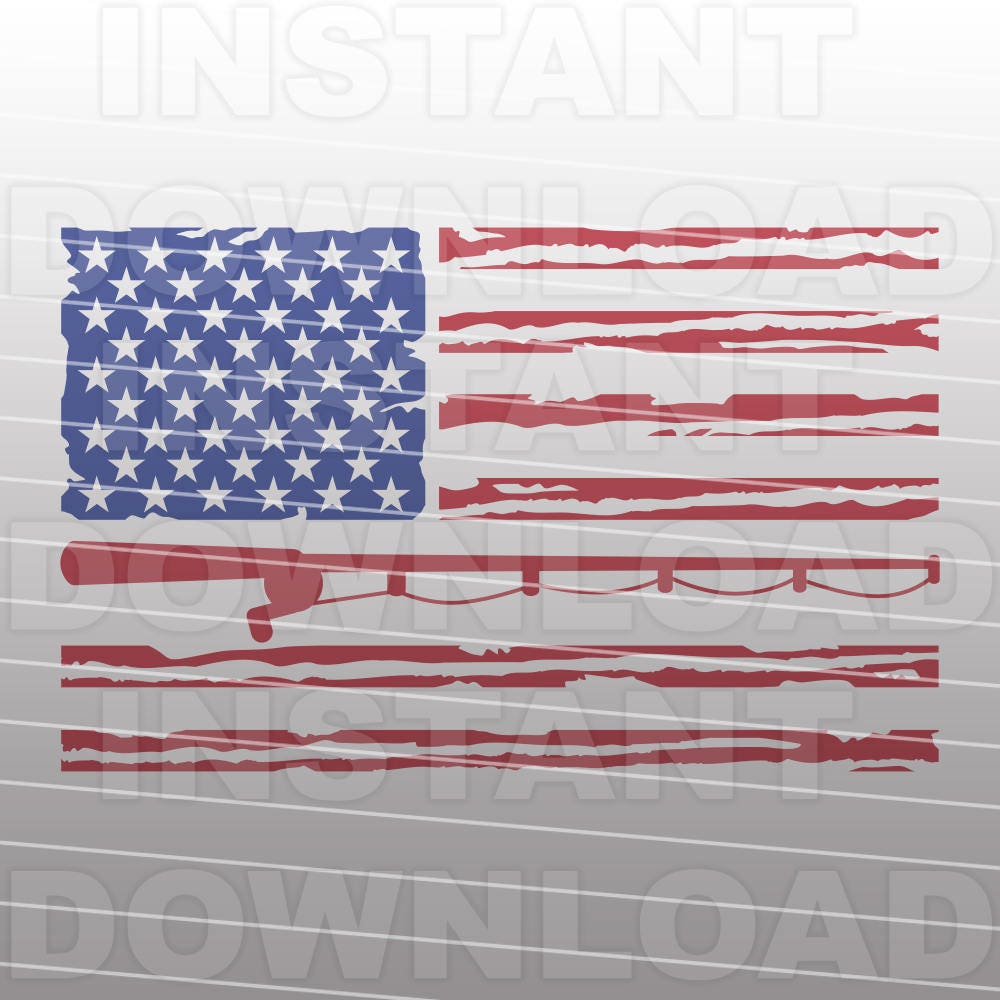 American Flag Fishing Pole - Etsy