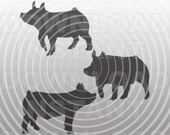 Archivo SVG de cerdos, SVG de animales de granja, paquete SVG -Uso comercial y personal- Arte vectorial,svg para Cricut,Silhouette Cameo,diseño de vinilo,archivo de corte svg