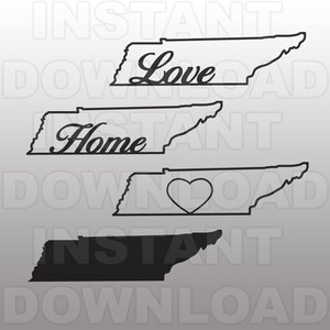 Tennessee State SVG-bestand, staat overzicht SVG-snijden sjabloon-vector illustraties voor commercieel en persoonlijk gebruik Cricut, cameo, vinyl, silhouet