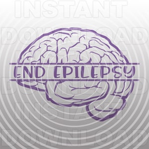 Epilepsie SVG-Datei, Epilepsie Awareness SVG, lila Gehirn SVG, kommerziellen und persönlichen Gebrauch, Cricut, Silhouette, Vinyl Aufkleber, Laser Cut, Glowforge