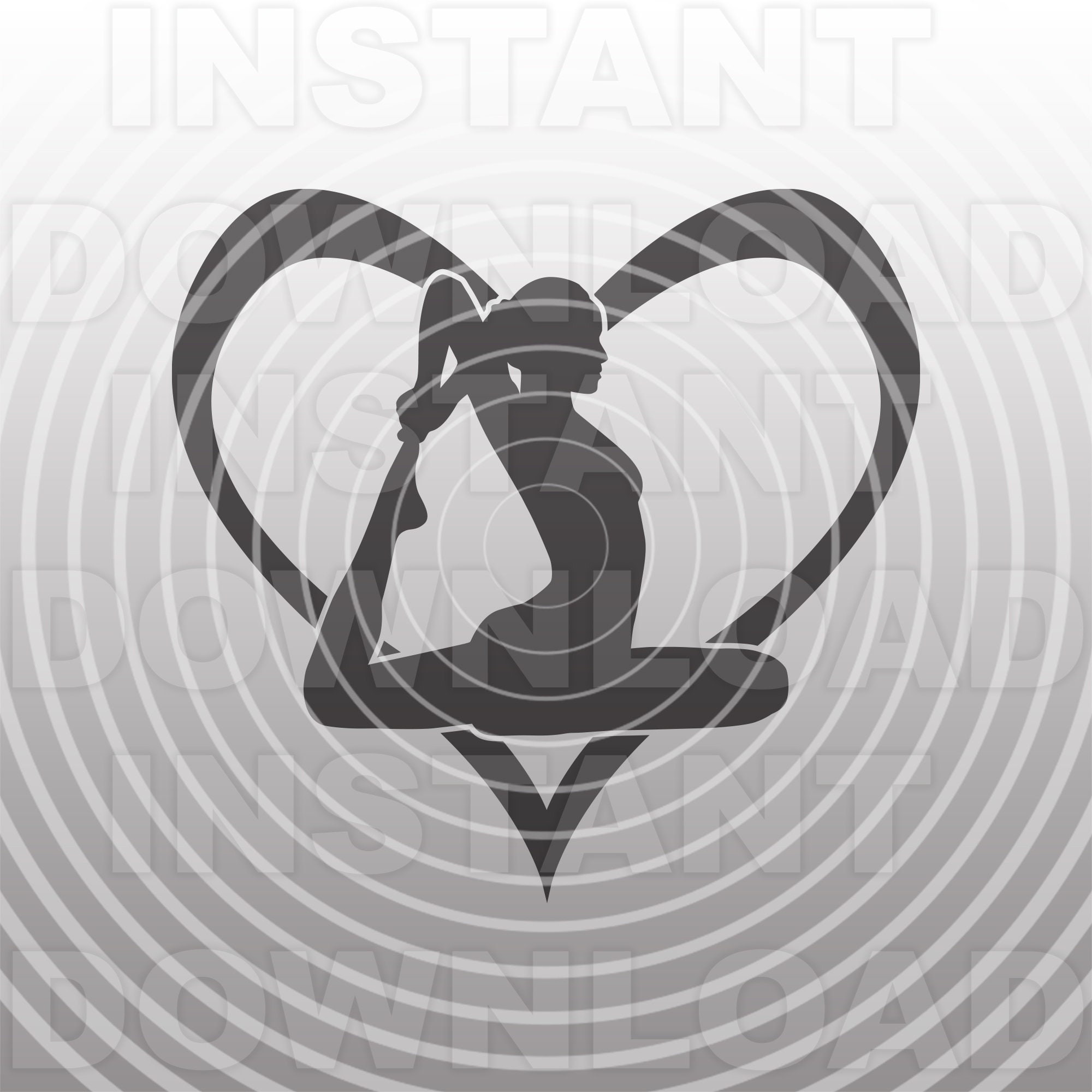Love Yoga With Heart SVG Fileyoga Pose Svgworkout Svggym Etsy UK