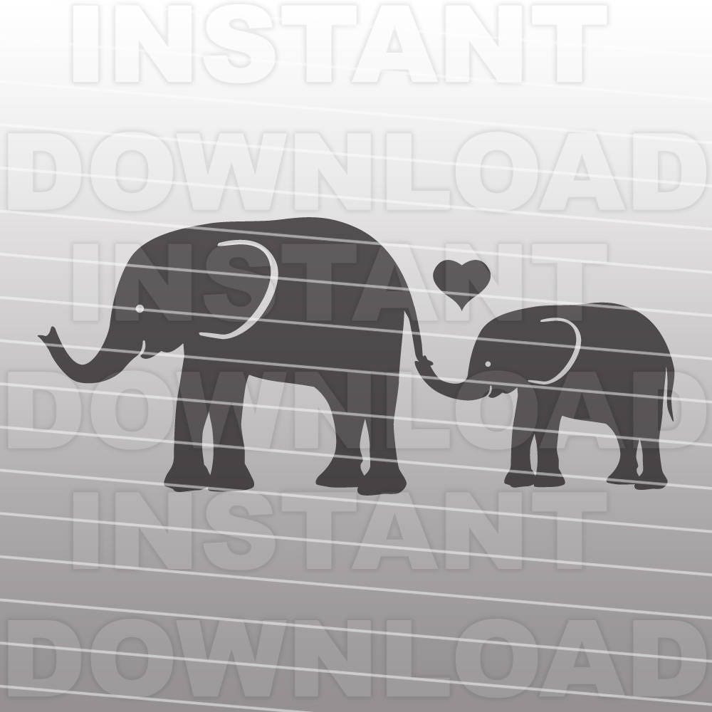 Download Elephant Mom and Baby SVG FileElephants SVG FileBaby ...