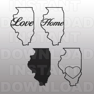Illinois Home SVG File - Vector Art - Commercieel & Persoonlijk Gebruik - svg bestand voor Cricut,svg bestand voor Silhouette,vinyl snijden