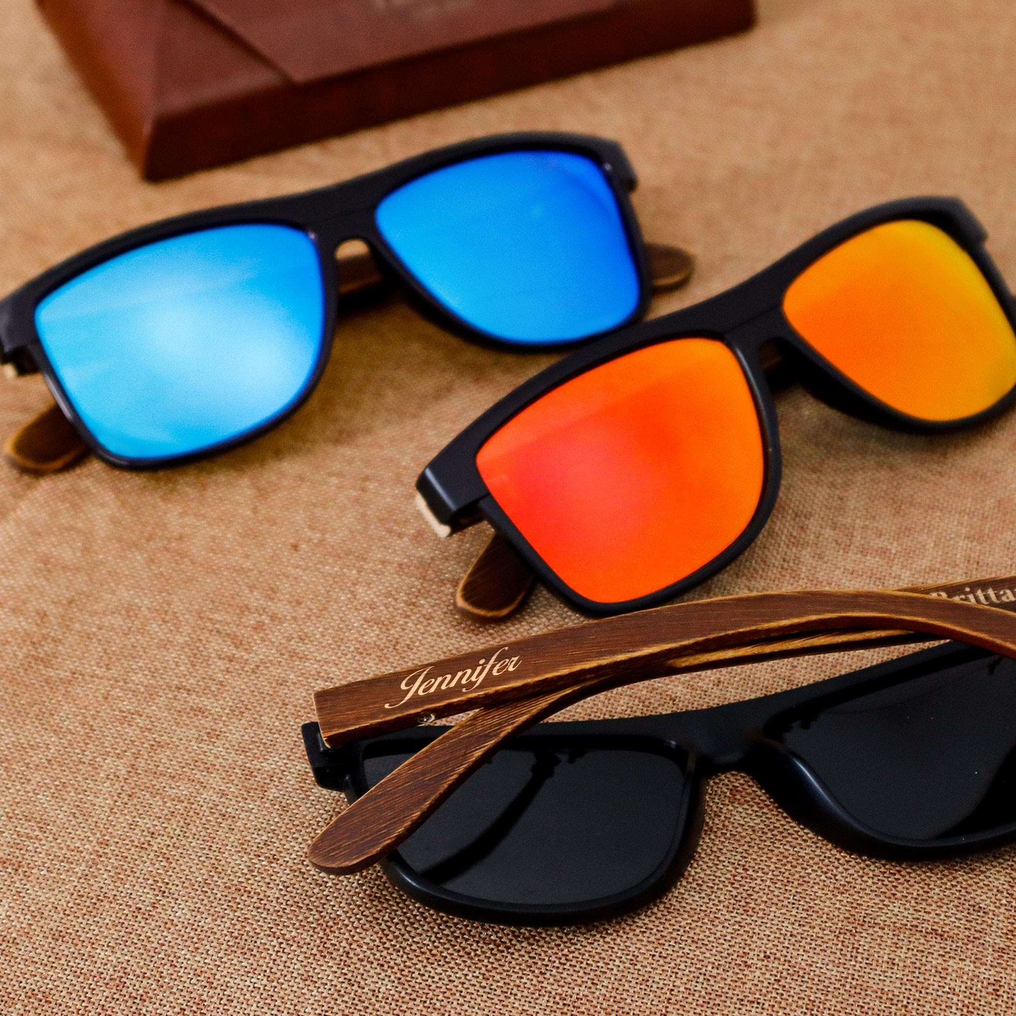Custom Engraved Wooden Sunglasses, Sunglasses Box Set,Groomsmen Gifts Set,Wedding gift for guys,Bachelor Party Gift