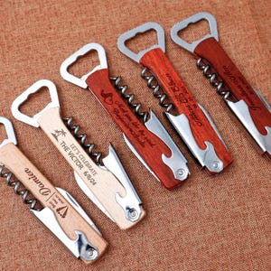Custom Engraved Wine Bottle Opener, Custom Wine Bottle Openers, Wedding Gifts, Personalized wine cork screws, Gift for Him