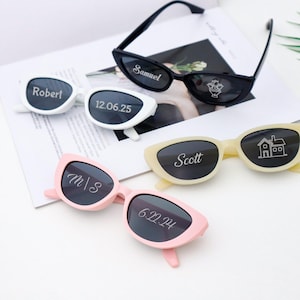 Gepersonaliseerde hartvormige bril, feestartikelen, gepersonaliseerde zonnebril, feestzonnebril, cadeau, gepersonaliseerde geschenken bruidsmeisjes