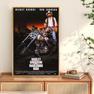 Harley Davidson en de Marlboro Man filmposter, filmafdrukken voor bioscoopzalen, Wall Art Decor Print, filmposters, gepersonaliseerde poster