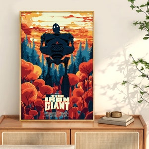 Póster de la película El gigante de hierro, impresiones de películas para salas de cine, impresión de decoración de arte de pared, carteles de películas, póster personalizado, impresión fotográfica personalizada