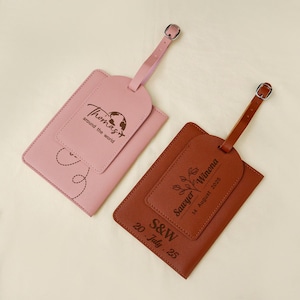 Personalised Passport Set, Custom Travel Set, Passport Cover + Luggage Tag Set, Travel Accessories,Travel Gift for Her