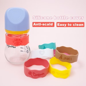 Silicone Water Bottle Labels, Bottle Bands For Kid, Waterproof Wavy Bands, Gifts For Kids, Name Label, Water Bottle Label