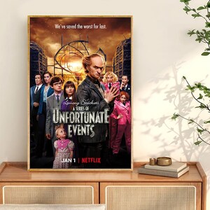 Póster de la película "Una serie de catastróficas desafortunadas", impresiones de películas para salas de cine, decoración de pared, pósteres de cine, impresión fotográfica personalizada