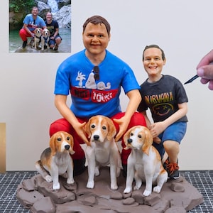 Figurine Custom,Family Sculpture,Bobbleheads,Custom Statue Based on Photos,Personalized Gift for Husband,Unique Artwork Gift for Lover