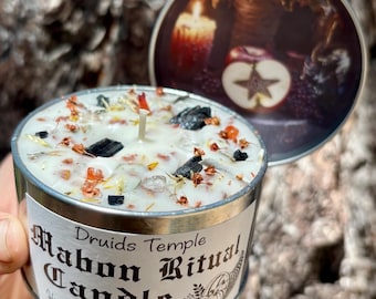 Mabon Ritual Candle, Autumn Equinox Candles, Herbal Intention Sabbat Ritual Altar Candle, Harvest Spell Celebration Candle, Spell Candles