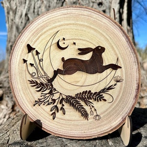 Ostara Hare, Laser Engraved Ostara Hare, Ostara Hare Blessing, Ostara Altar Decor, Wiccan Decor, Ostara, Altar Decor, Witch Room Decor