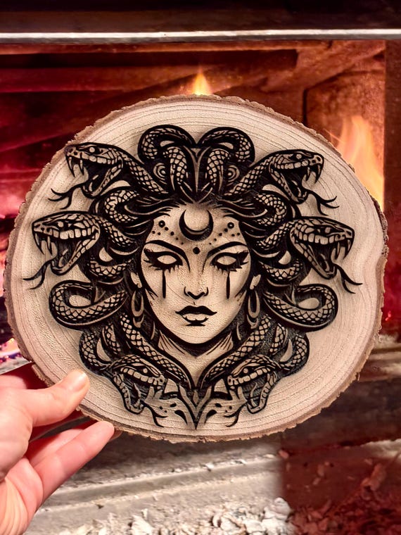 Medusa, Medusa Portrait, Medusa Art, Greek Goddess Medusa, Samhain, Samhain Altar Decor, Wiccan Decor, Altar Decor, Greek Mythology Decor