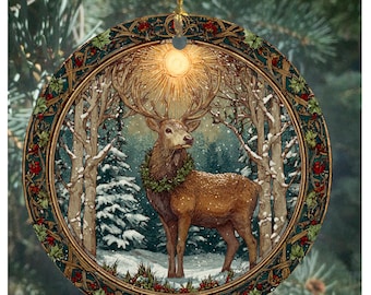 Stag Ornament, Pagan Yule Ornament, Yule Stag, Yuletide Gift, Christmas Ornament, Yule Ornament, Yule Tree Ornament, Yule, Yule Altar Decor