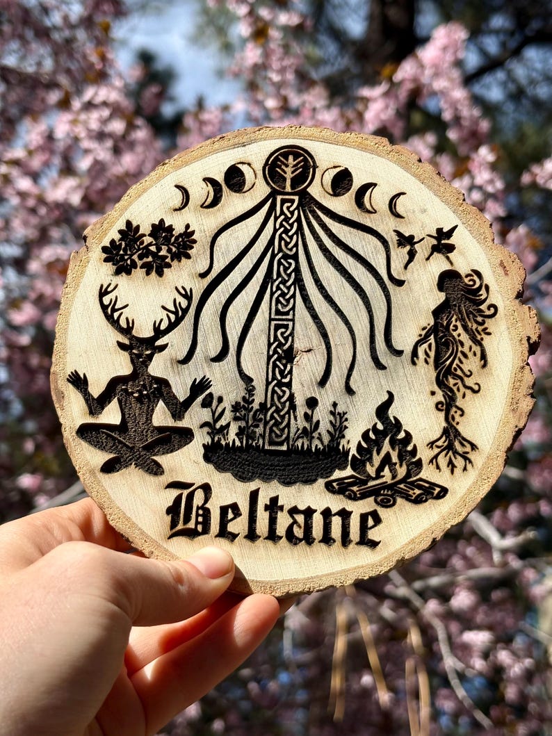 Beltane Ribbon Tree Beltane Art Piece, Engraved Beltane Maypole, Beltane Blessing, Beltane ...