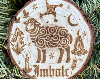 Imbolc Art Piece, Laser Engraved Imbolc Lamb, Imbolc Blessing, Imbolc Altar Decor, Imbolc, Wiccan Decor, Altar Decor, Witch Room Decor