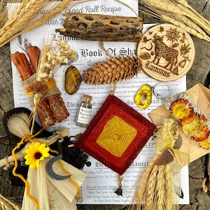 Lughnasadh Altar Kit, Lammas Ritual Box, First Harvest Sabbat Altar Set, Lammas Sabbat Box with Corn Dollie, Candles, and Harvest Blessing