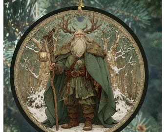 Pagan Yule Ornament, Cernunnos Ornament, Winter Solstice Ornament, Yuletide Gift, The Holly King Ornament, Yule Ornament, Yule Tree Ornament