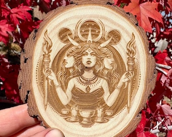 Hecate, Dark Goddess, Hecate Art Piece, Triple Goddess Hecate, Samhain, Samhain Altar Decor, Wiccan Decor, Altar Decor, Witch Room Decor,