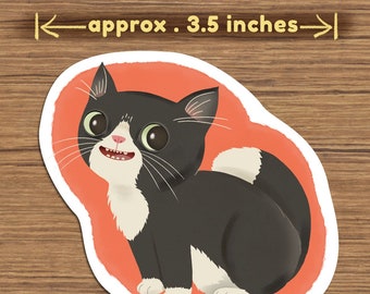 Tuxie Cat Vinyl Sticker adesivo per bottiglia d'acqua adesivo per laptop adesivo per custodia del telefono adesivo per gatti regalo per amante dei gatti