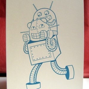 Robot Dad Card - Vaderdagkaart, blanco robotbriefjes, blanco wenskaart, robotfamiliekaart, robotwenskaart, kaart voor kersverse vader