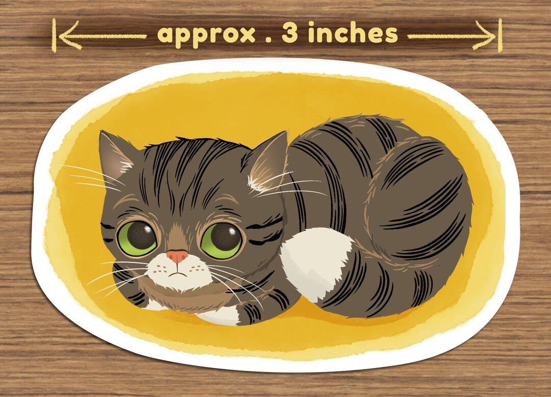 Tabby Cat Vinyl Sticker Water Bottle Sticker Phone Case Sticker Laptop ...