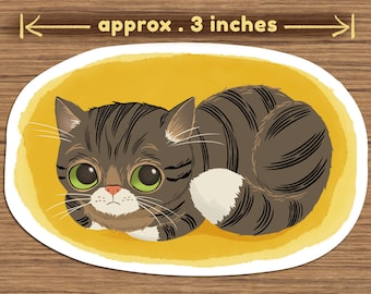 Tabby Cat Vinyl Sticker adesivo per bottiglia d'acqua adesivo per custodia del telefono adesivo per laptop adesivo per gatti tabby regalo per amante dei gatti
