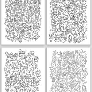 DIY notecards, Coloring Cards, Art Therapy, Stress Relief, Cards to color, Coloring pages, Crafty gift, Adult coloring cards, 5 x 7 cards image 1