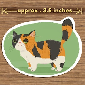 Calico chat vinyle autocollant bouteille d&#39;eau autocollant coque de téléphone autocollant cadeau pour amoureux des chats
