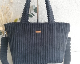 Cord Mini-Shopper, Shopper, Handtasche, braun, cappuccino, waschbar