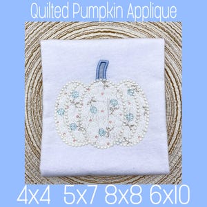 Vintage Quilted Pumpkin Machine Embroidery Design (Instant Download)