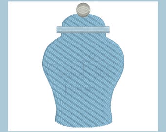 Mini motif de broderie machine pot de gingembre au point de remplissage, broderie grand-millénaire, choses préférées