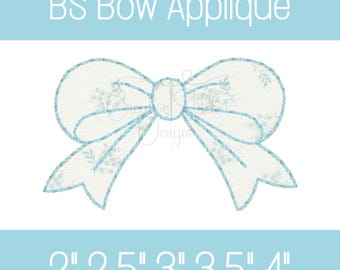 Motif de broderie machine appliqué avec noeud papillon haricot, broderie vintage, téléchargement numérique, 5 tailles