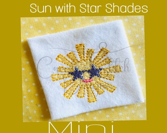 Summer Sun Embroidery Design: Vintage Style Sunglasses (Digital Download)